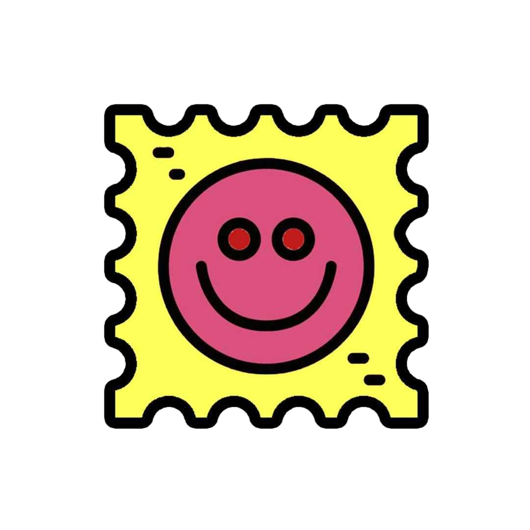 Smiley postcard sticker